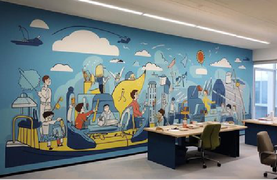 金川办公室墙绘的特点。