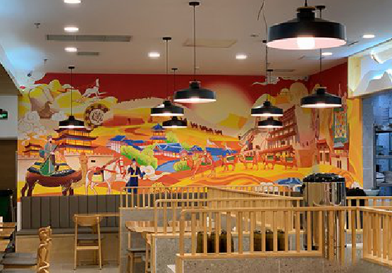 金川商业空间彩绘介绍。