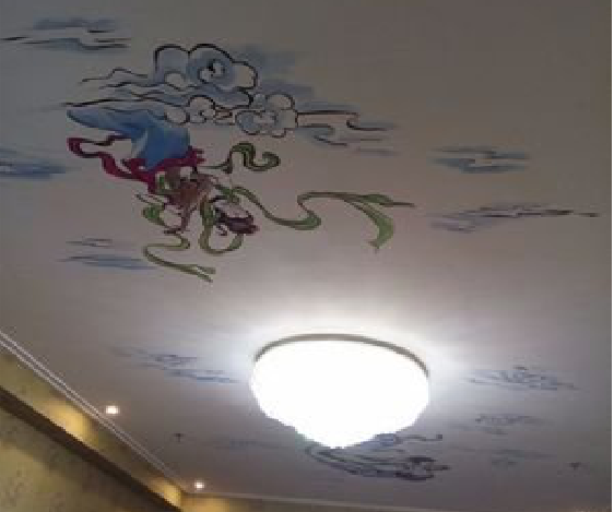 金川如何快速绘制天花板上的手绘墙？